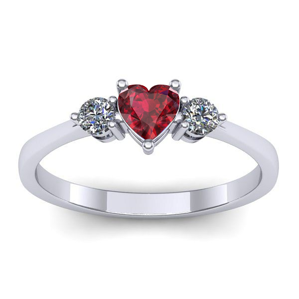 Inel de logodna cu rubin inima