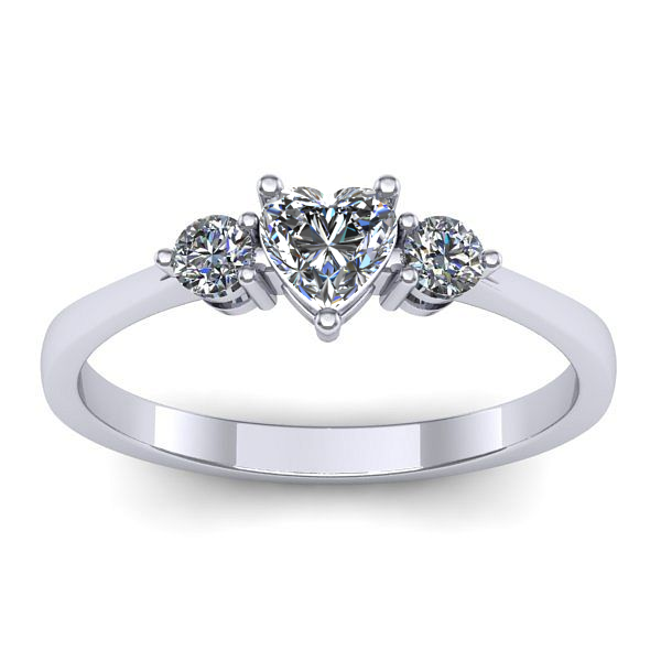 Inel de logodna cu safir alb inima