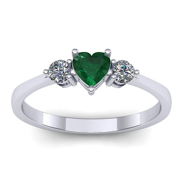 Inel logodna cu smarald inima