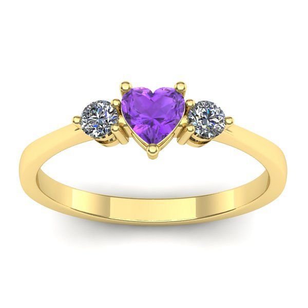 Inel logodna cu ametist inima