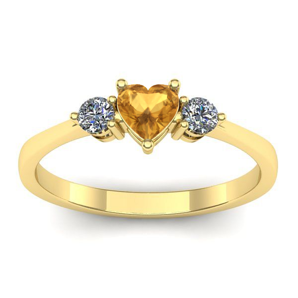 Inel logodna cu citrin inima