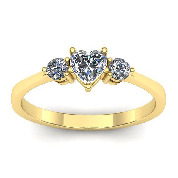 Inel logodna cu diamant inima