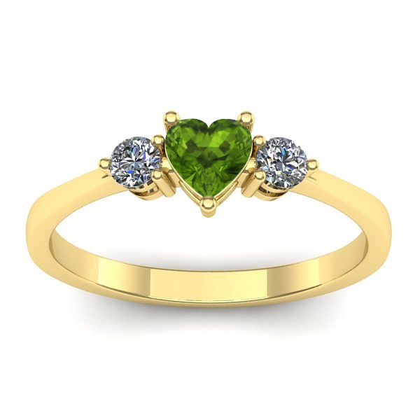 Inel logodna cu peridot inima