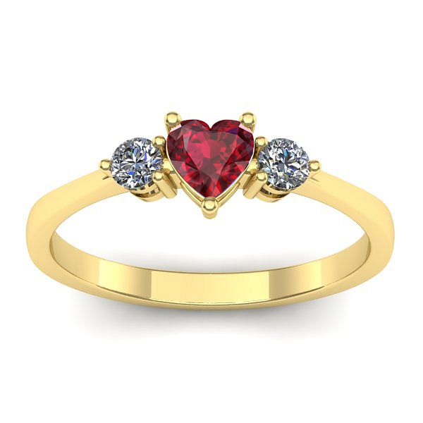 Inel logodna cu rubin inima