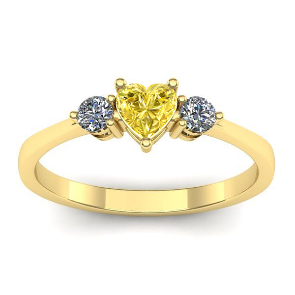 Inel cu safir galben inima