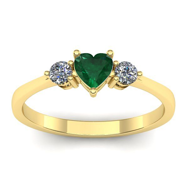 Inel de logodna cu smarald inima