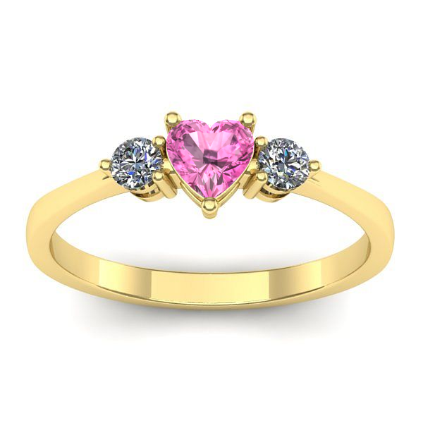 Inel de logodna cu safir roz inima