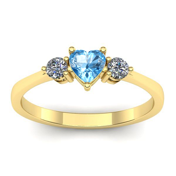 Inel de logodna cu topaz blue inima