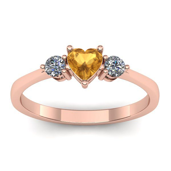 Inel de logodna cu citrin inima