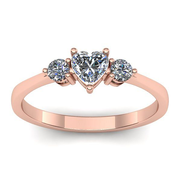 Inel logodna cu diamant inima