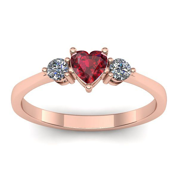 Inel de logodna cu rubin inima