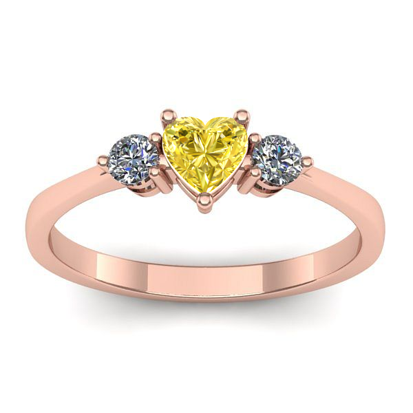 Inel de logodna cu safir galben inima