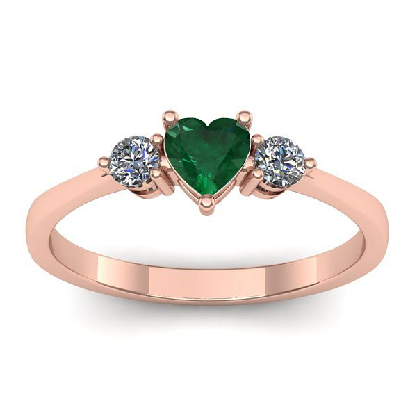 Inel cu smarald inima