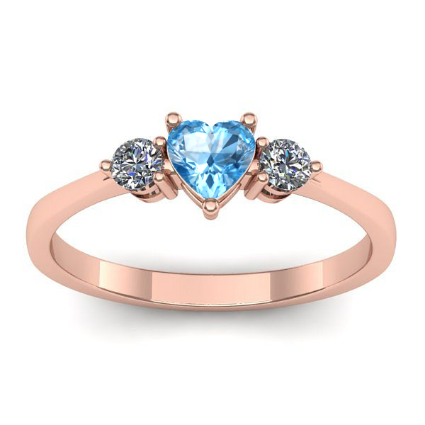 Inel logodna cu topaz blue inima