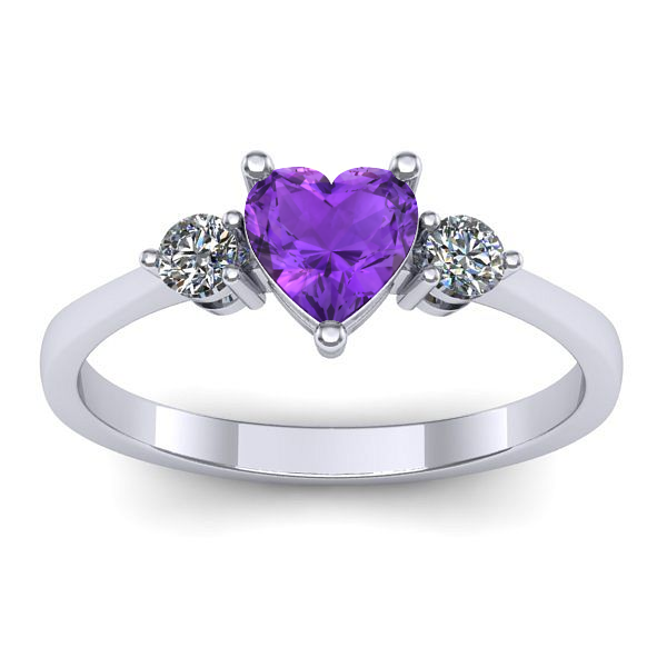 Inel de logodna cu ametist inima