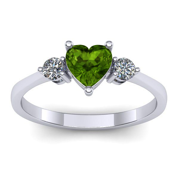 Inel logodna cu peridot inima
