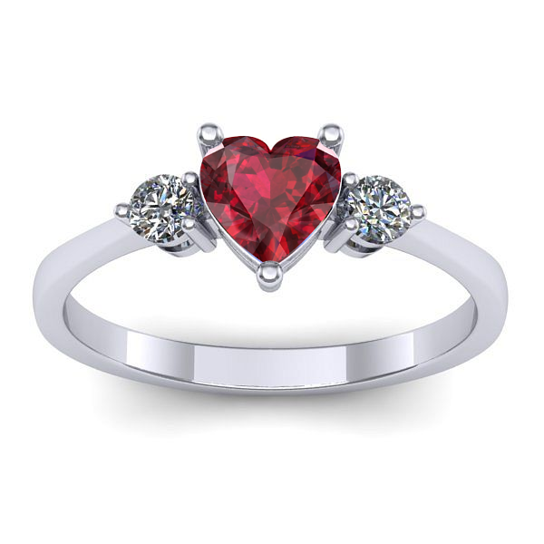 Inel logodna cu rubin inima
