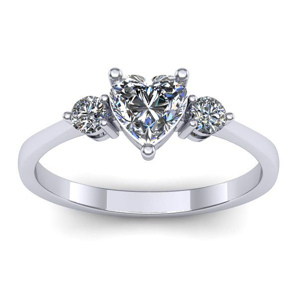 Inel de logodna cu diamant de laborator inima