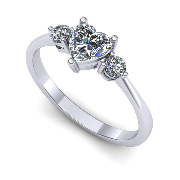 Inel din aur alb cu diamant de laborator