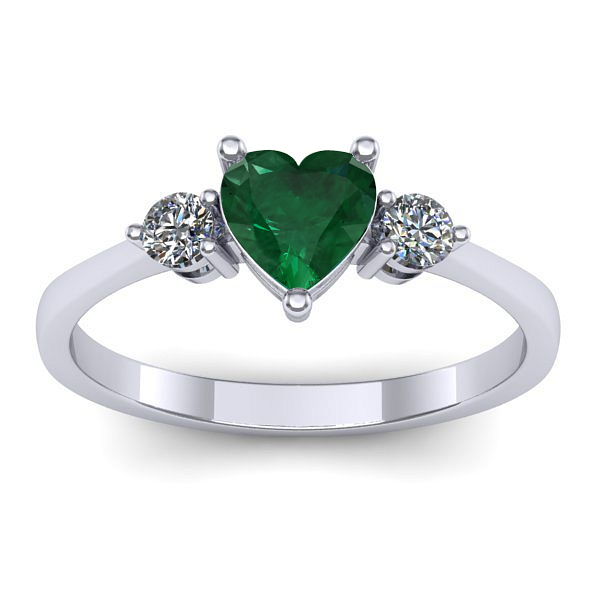 Inel logodna cu smarald inima