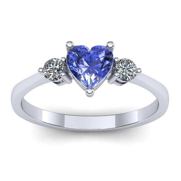 Inel logodna cu tanzanit inima