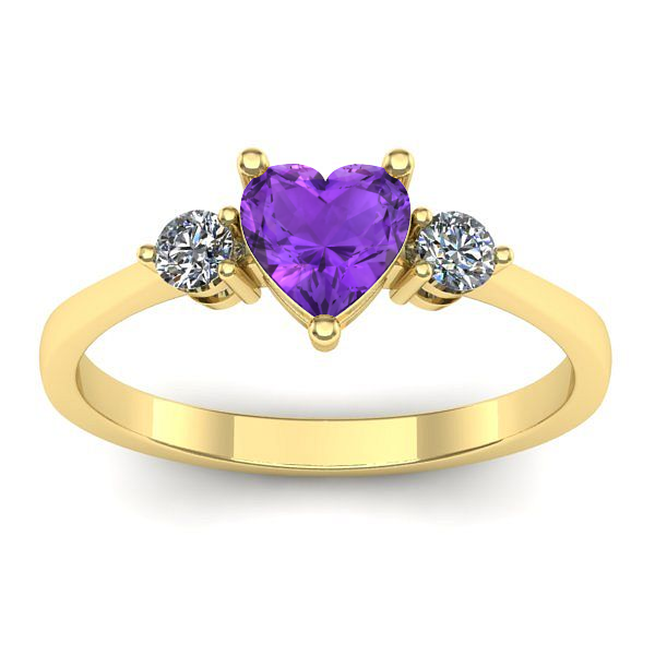 Inel cu ametist inima