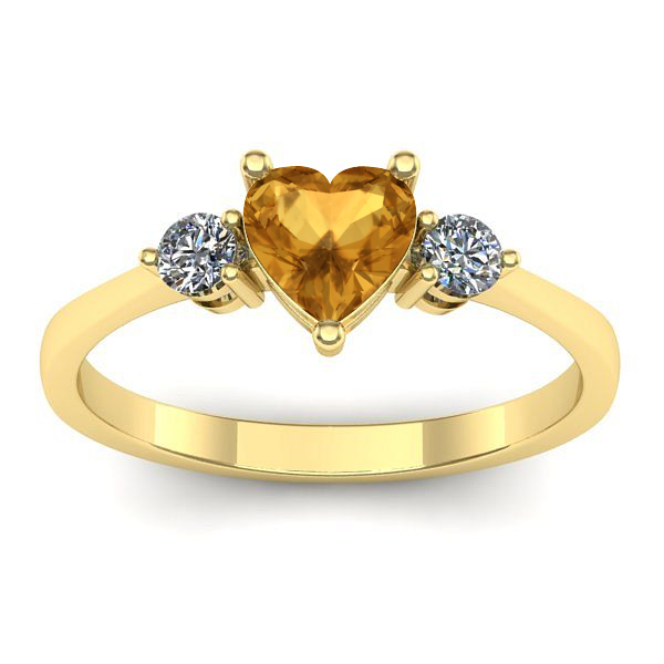 Inel logodna cu citrin inima