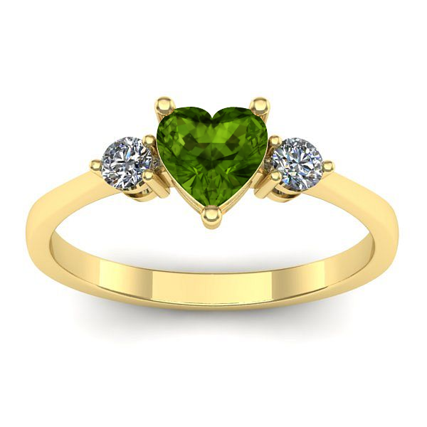 Inel de logodna cu peridot inima