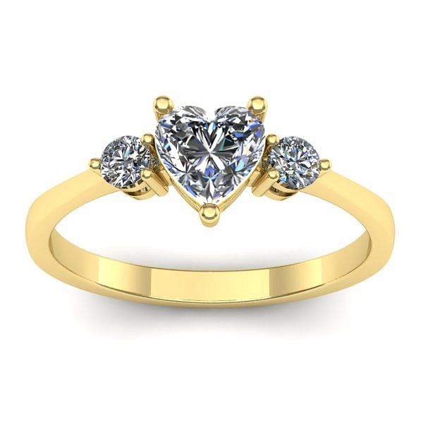 Inel de logodna cu safir alb inima