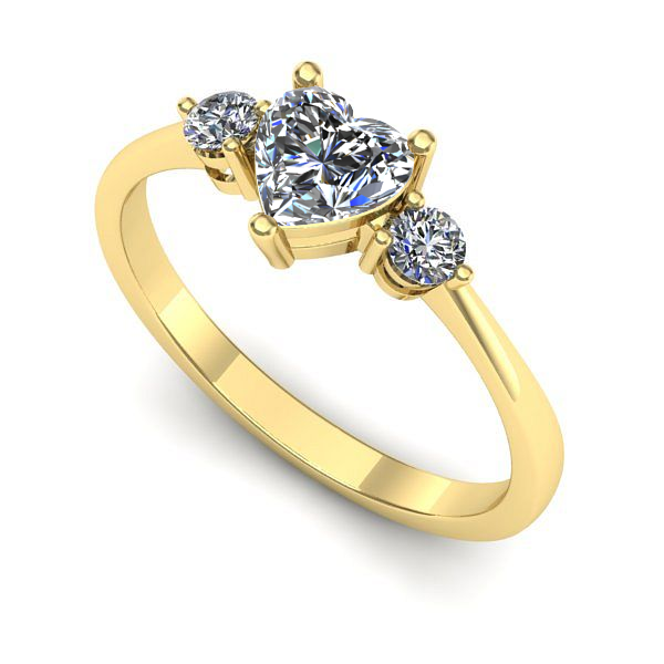 Inel din aur galben cu diamant de laborator