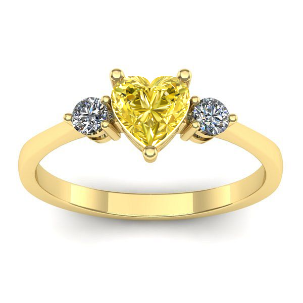 Inel logodna cu safir galben inima