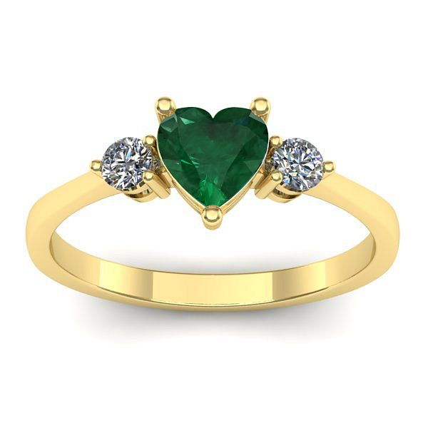 Inel de logodna cu smarald inima