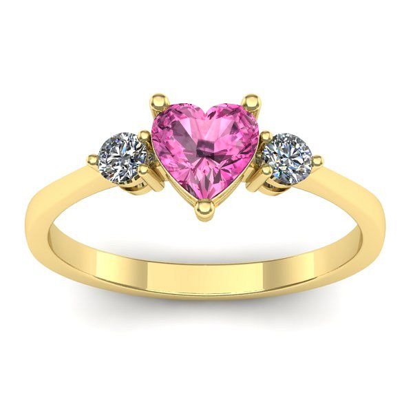 Inel de logodna cu safir roz inima