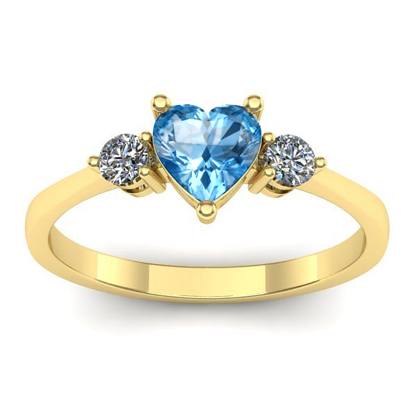 Inel de logodna cu topaz blue inima