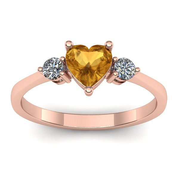 Inel logodna cu citrin inima