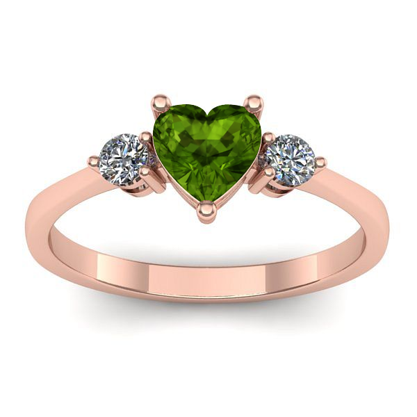 Inel logodna cu peridot inima