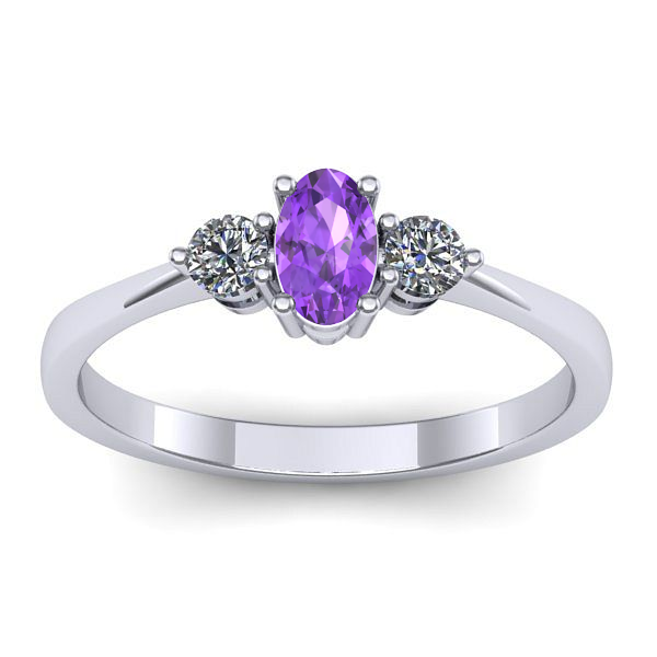 Inel de logodna cu ametist oval