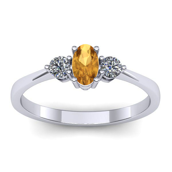 Inel de logodna cu citrin oval