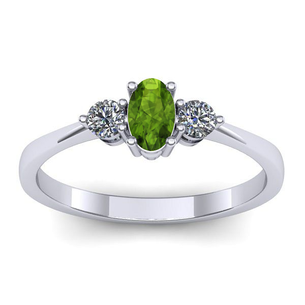 Inel de logodna cu peridot oval