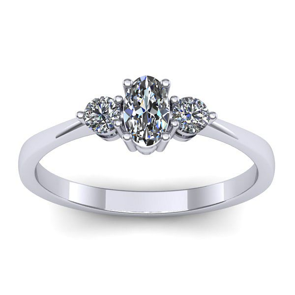 Inel logodna cu safir alb oval