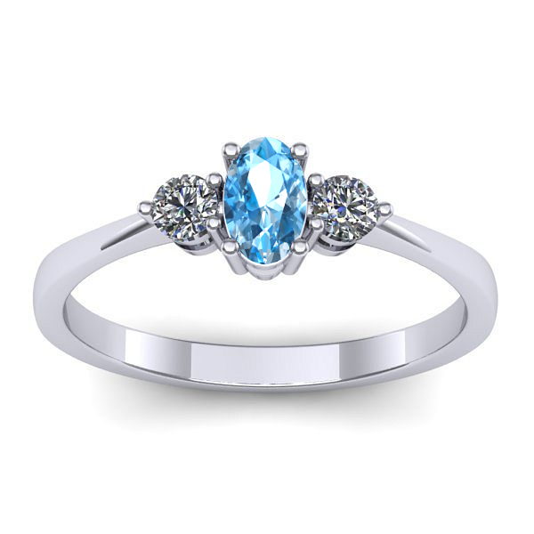 Inel logodna cu topaz blue oval