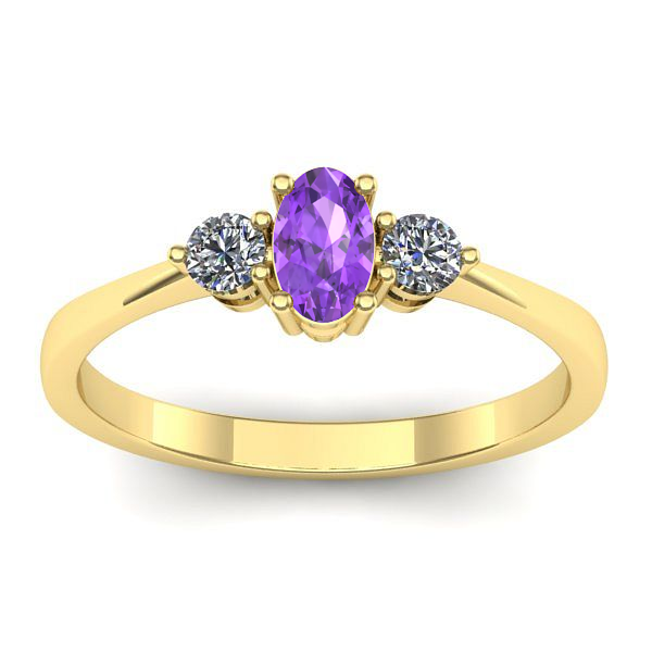 Inel de logodna cu ametist oval