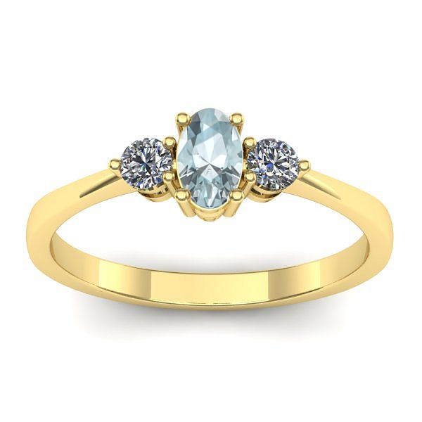 Inel de logodna cu aquamarin oval