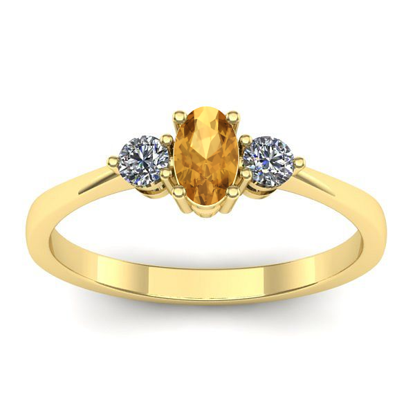 Inel de logodna cu citrin oval