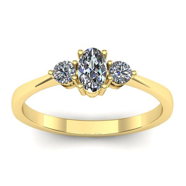 Inel cu safir alb oval