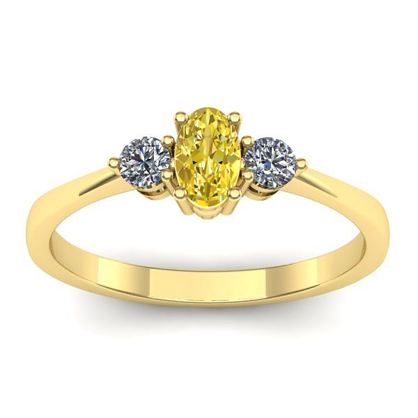 Inel logodna cu safir galben oval