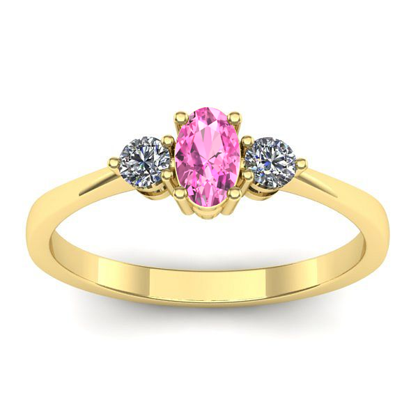 Inel logodna cu safir roz oval