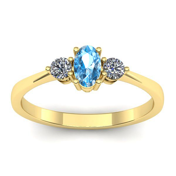 Inel de logodna cu topaz blue oval