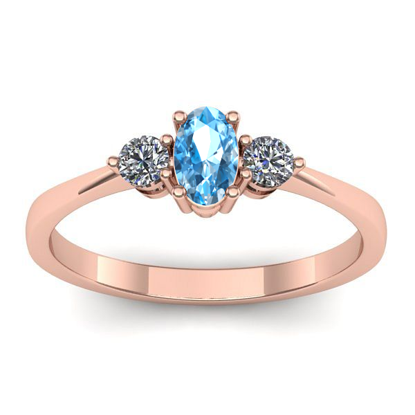 Inel de logodna cu topaz blue oval