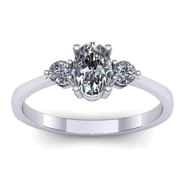 Inel logodna cu safir alb oval